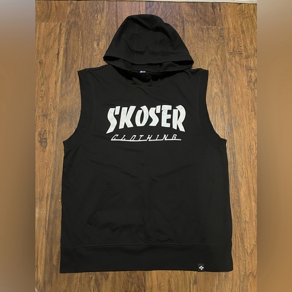 skoser Other - Black Tank Top with Hood and Print